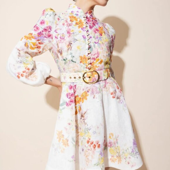 Zimmermann Natura Buttoned Mini Dress - Picture 2 of 10